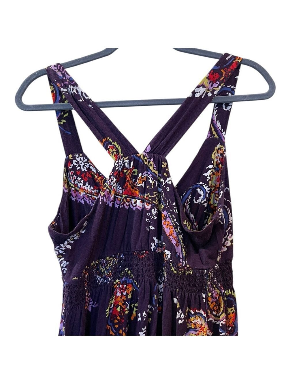Express Women’s Purple Floral Boho Festival Beach Maxi Dress Stretch Size Small - Picture 4 of 9